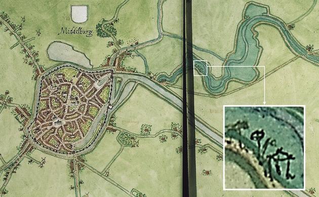 Jacob van Deventer, Plattegrond van Middelburg en Arnemuiden, Bibl. Nacional. Madrid.